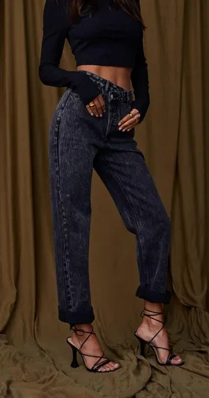 12th Tribe Black Asymmetrical Jeans thumbnail 2