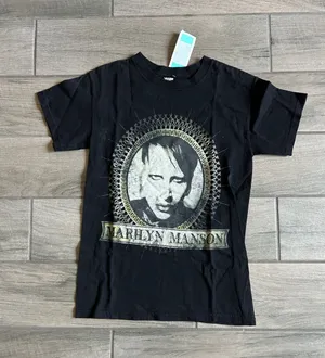 Alstyle Black Marilyn Manson Graphic Short Sleeve Tee thumbnail 1