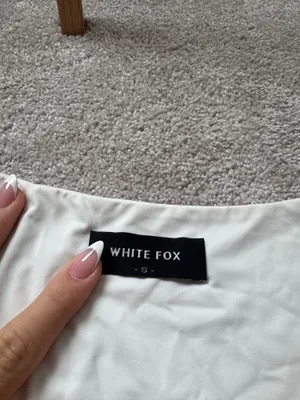 White fox square neck white tank top thumbnail 2