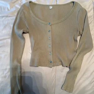 Uniqlo Olive Green Button Up Cardigan thumbnail 2