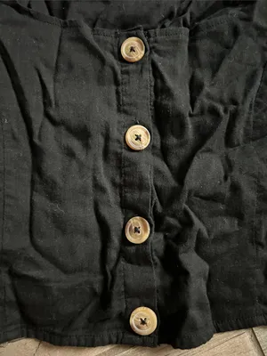 Cotton On Black Ruffle-Sleeve Button Crop Top thumbnail 3