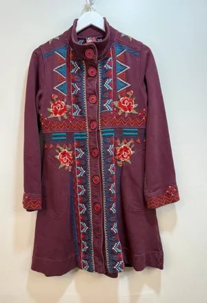 Johnny Was Gypsy, Folk art, Wearable Art, Goblincore, Y2K fashion, Artisan, Jacket Dress thumbnail 1