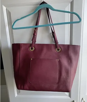 Michael Michael Kors East West Walsh Large Tote Bag Purse Burgundy Leather thumbnail 13