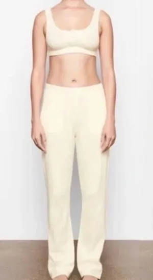 SKIMS Waffle Knit Loose Pant Off White Cream thumbnail 4