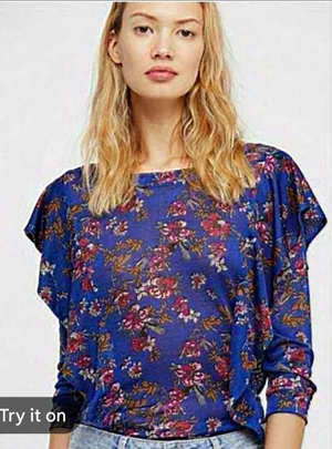 Free People Women’s Blue Dock Street Top Size Medium thumbnail 1