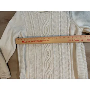 C. Wonder Sweater Cream M Womens Cable Knit Wool Blend Pullover thumbnail 5