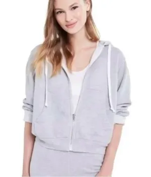 Wildfox Bridesmaid Women’s Grey Zip Up Hoodie Size Medium thumbnail 4