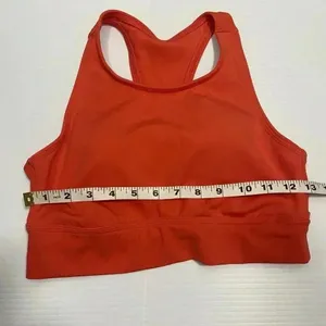 Aerie Womens Chill Play Move Sports Bra M Orange High Neck Open‎ Back Breathable thumbnail 7