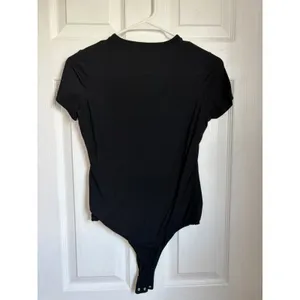 PUMIEY Bodysuit Women Medium Black Short Sleeve Crew Neck Thong Base Layer thumbnail 3