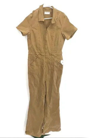 NEW Free People We The Free Jayde Flare Jumpsuit Pier 17 khaki Size Large thumbnail 9