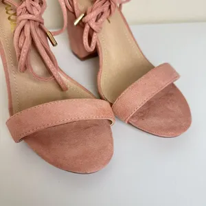 Lulu's‎ Kaira Peach Suede Lace-Up Heels Casual Formal Prom Barbie Womens Size 6 thumbnail 9