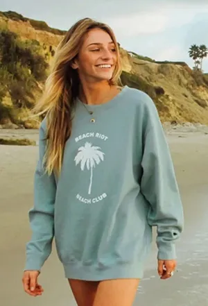 Beach Riot Beach Club Surf Spray Blue Oversized Crewneck Sweatshirt thumbnail 1