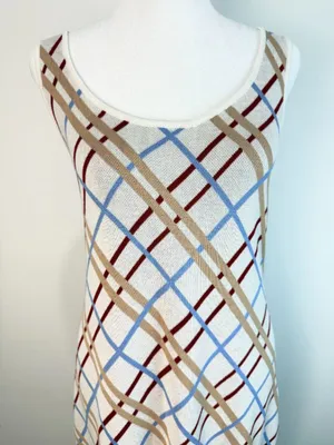 Maeve XL Knit Maxi Dress Plaid Sleeveless Side Slit Viscose‎ Blend Women thumbnail 9