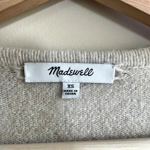 Madewell‎ wool-alpaca blend colorblock knit open front cardigan women's size XS thumbnail 4