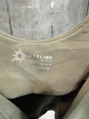 Aerie Offline Olive Green Scoop Neck Crop Tank Top - Women's XXS (new with tags) thumbnail 3