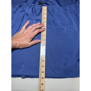 Banana Republic NWT Silky Halter Top L Granite Blue Ruched V-Neck‎ $54.99 thumbnail 9
