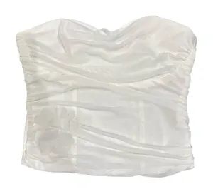 Corset Top with Flower Embellishment in White, Size L​ thumbnail 1