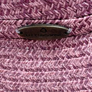 Liz Claiborne Pink Straw Garden Beach Church Hat thumbnail 3