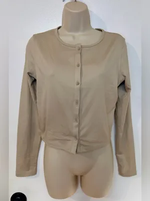 Lot of 2 CRZ YOGA Cloud Jersey Button Cardigans Size S White & Mojave Tan thumbnail 10