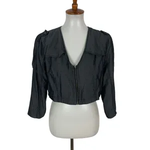 Lululemon Gray Zip Up Jacket 8 3/4 Sleeve Activewear Lightweight‎ thumbnail 3