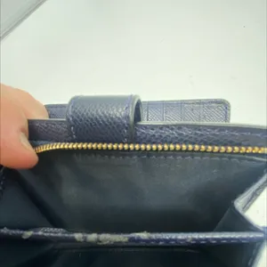 Coach Small Snap Navy Pebbled Leather Wallet thumbnail 8