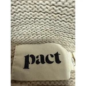 Pact Women's Cream Rib Knit High Neck Long Sleeve Oversized Sweater Top Size S thumbnail 3