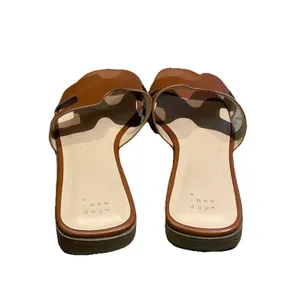 A New Day Nina Cognac Brown Faux Leather Slide Sandals Women’s 9 Flat Slip-on thumbnail 5