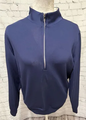 Donald Ross Quarter Zip Large Pullover Sweater Blue Golf Stretch thumbnail 1
