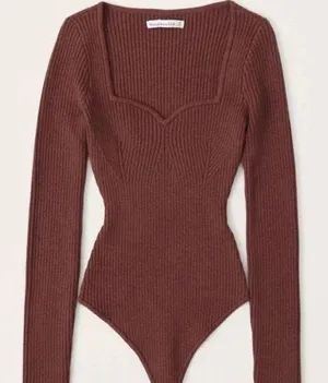 Abercrombie Long-Sleeve Sweetheart Sweater Bodysuit thumbnail 1
