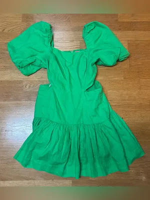 Lilly Pulitzer Kylanne Linen Puff Sleeve Coastal Resortwear Cut Out Dress 12 thumbnail 4