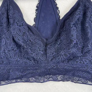 Aerie Lace Racerback Bralette Bra Navy Blue Women's‎ Size XL Extra Large thumbnail 2