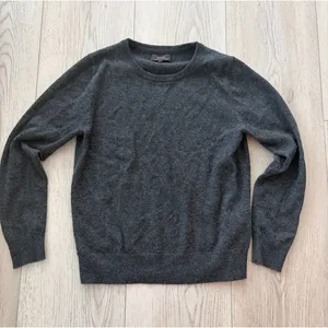 Quince Women Mongolian Cashmere Fisherman Crewneck Sweater Gray S thumbnail 1