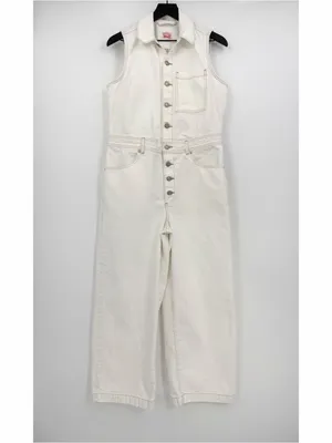 LEVI’S Sleeveless Jumpsuit White Denim M thumbnail 2