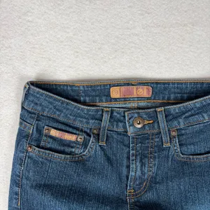VTG L.E.I. Bootcut Jeans Juniors 1 Blue Mid Rise Denim Western Downtown Girl Y2K thumbnail 4