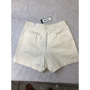 Alpine Design Womens 4 Mixed Fabric Shorts Off White Corduroy Pocket see pics thumbnail 4