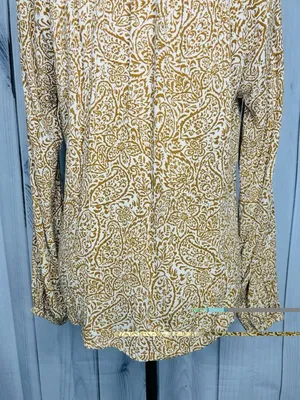 Savanna Jane Embroidered Shirt Peasant Southwest Floral Boho Sz L Tie Neck thumbnail 10