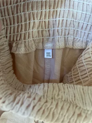Plus size Linen/Cotton high elastic waist wide leg beige pants W/pockets 18/20 thumbnail 3