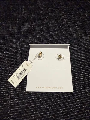NWT Retired Kendra Scott Taylor Gold Iridescent Drusy Stud Earrings thumbnail 2