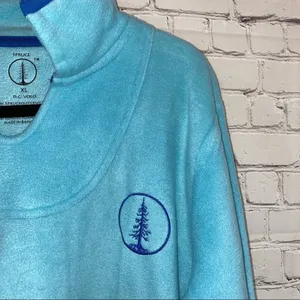 Spruce‎ Blue Fleece Pullover XL Tree Logo Outdoor Lightweight Sweatshirt Hiking thumbnail 2