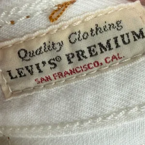 Anthropologie Women's Levis 501 Floral Embroidered Jeans White Size 29 Feminine thumbnail 3