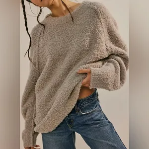 Free People Teddy Sweater Tunic in Silver Clouds sz M nwt thumbnail 1