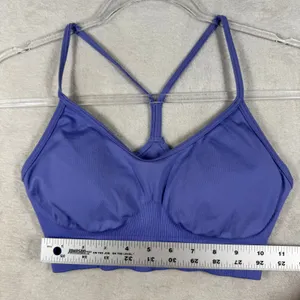 Gymshark Womens Purple Seamless V-Neck Light Support Sports Bra Racerback S thumbnail 4