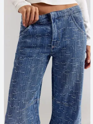 NWT Free People Front Row Wide-Leg Flare Jeans in Making Waves thumbnail 2