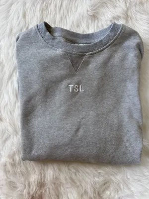 TSL (The Self Love) Collection HeatherGrey Embroidered Crewneck Sweatshirt Sz XL thumbnail 9