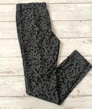 Women’s L/G Slacks Dress Pants Work Business Casual Black Gray Print Large thumbnail 1