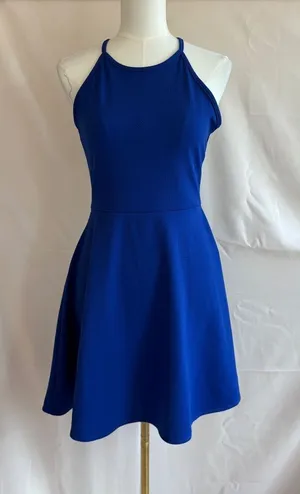 Olivia Rae Women's Royal Blue Sleeveless Fit and Flare Dress, Size Medium thumbnail 1