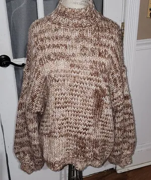 Show Me‎ Your Mumu Womens Brown Oakwood Knit Jude Sweater Medium thumbnail 1