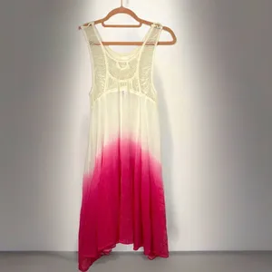Mirror Image Ombré Pink and White Crochet Shift Cover-Up Dress thumbnail 2