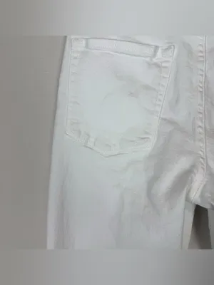 Good American Good Straight High Rise Raw Hem White Jeans Size 4/27‎ thumbnail 14