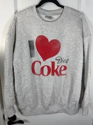 Ripple Junction Coca-Cola Diet Coke Heart Graphic Crewneck Sweatshirt Gray thumbnail 1